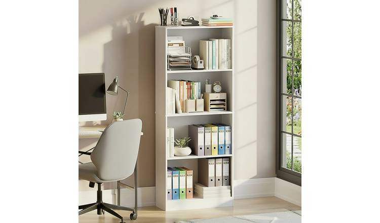 Vida Designs Cambridge 4 Tier Large Freestanding Bookcase - White