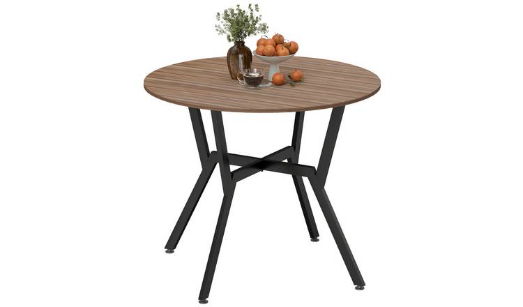 HOMCOM Round Kitchen Table with Anti-slip Foot Pads - Brown