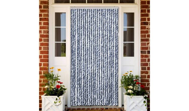 Walplus Chenille Insect Door Curtain - Blue - 100 x 220 cm