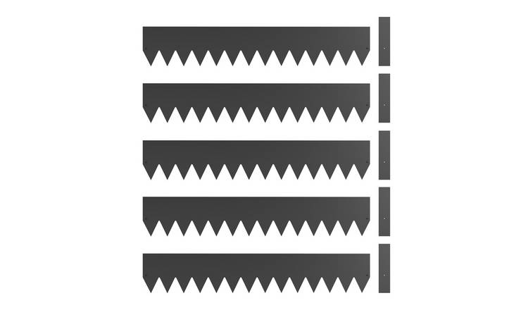 Outsunny 5pcs Metal Garden Fence for Outdoor Decor - Black
