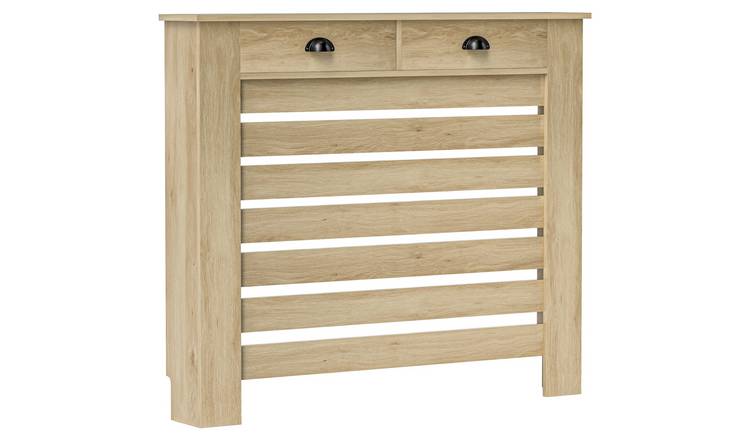 HOMCOM MDF Slatted Grill Painted Horizontal Slatted Grill - Oak