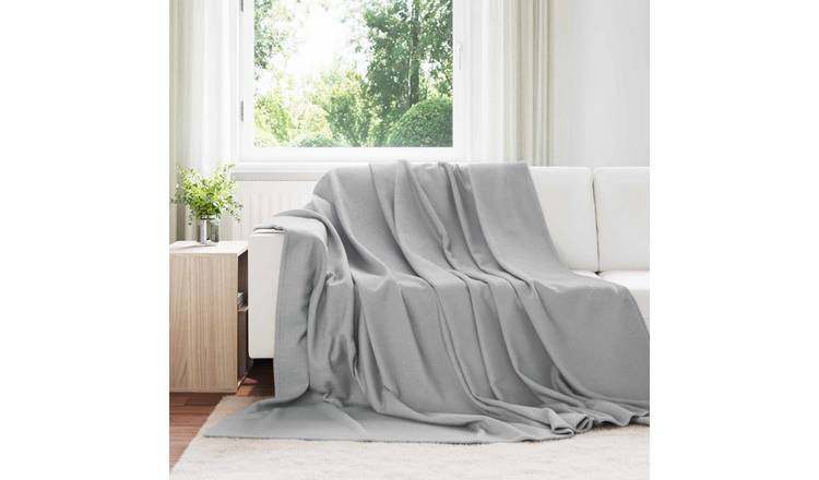 Walplus 140 g/m2 Fleece Throw Blanket - Grey - 240 x 220 cm