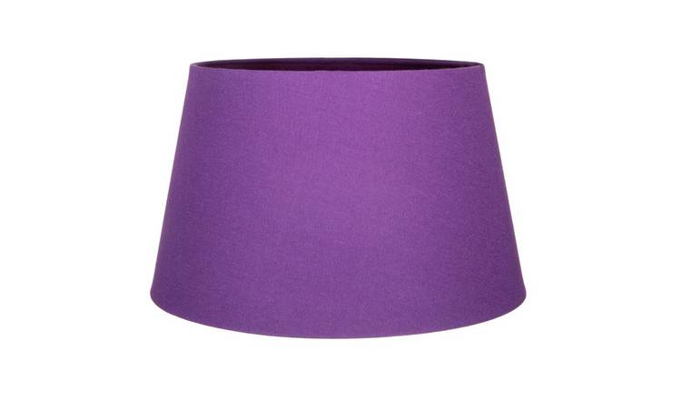 Happy Homewares Purple Linen Fabric Drum Lampshade - 30cm