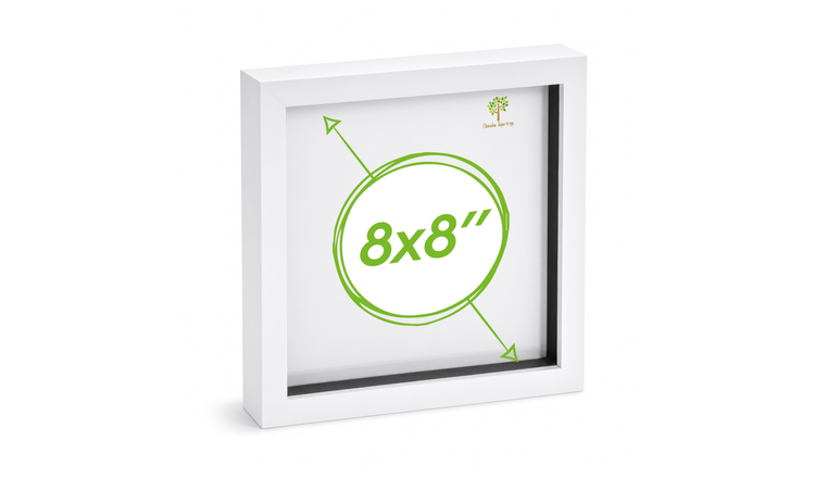 Nicola Spring 3D Box Photo Frame - 8 x 8" - White