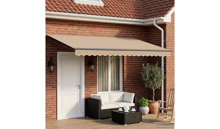 Walplus Electric Aluminium Awning - Beige and Anthracite - 400 x 300 cm