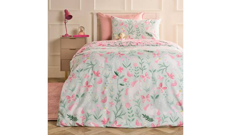 OHS Enchanted Unicorn Microfibre Duvet Cover Set - Double