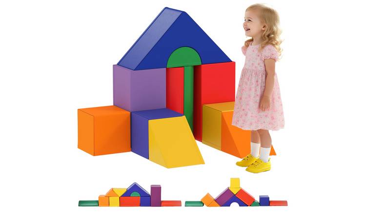 HOMCOM 11 Piece Foam Climb Crawl Kids Soft Play Set - Multicoloured