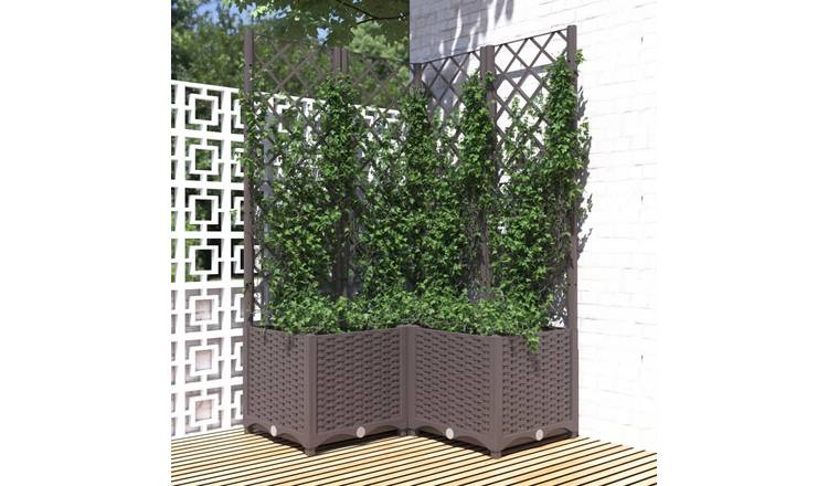 Walplus Polypropylene Garden Planter - Brown - 80 x 80 x 136 cm