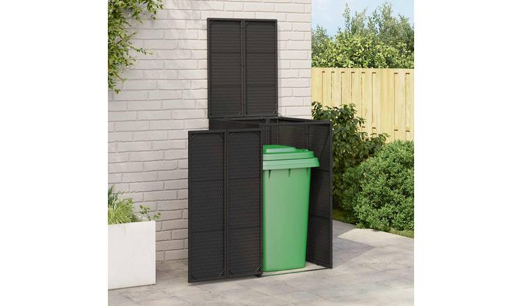 Walplus Polyethylene Box Garbage Bin Box - Black - 65 x 80 x 115 cm