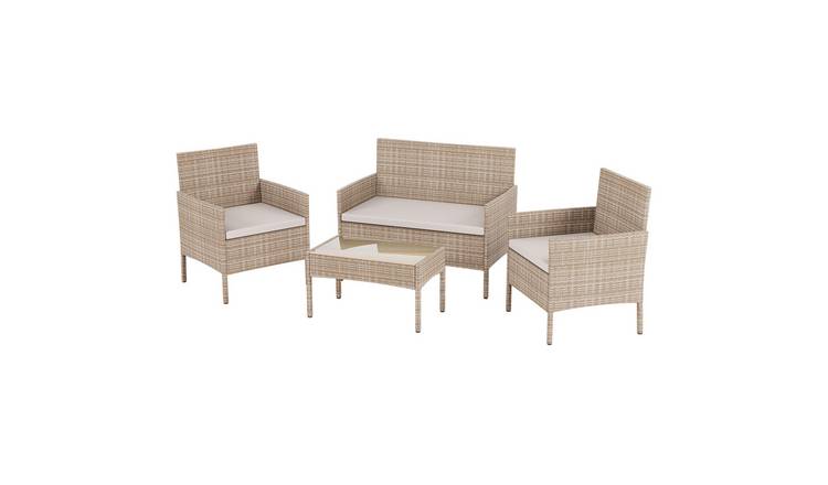 Garden Vida Kendal 4 Piece Rattan Furniture Set - Natural