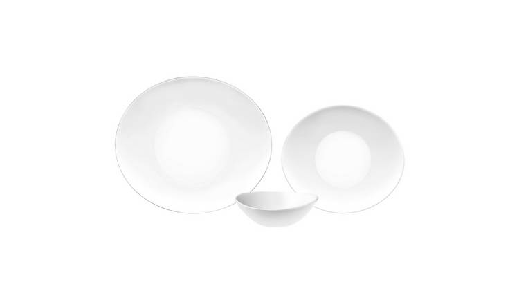 Bormioli Rocco 18 Piece Prometeo Glass Dinner Set - White