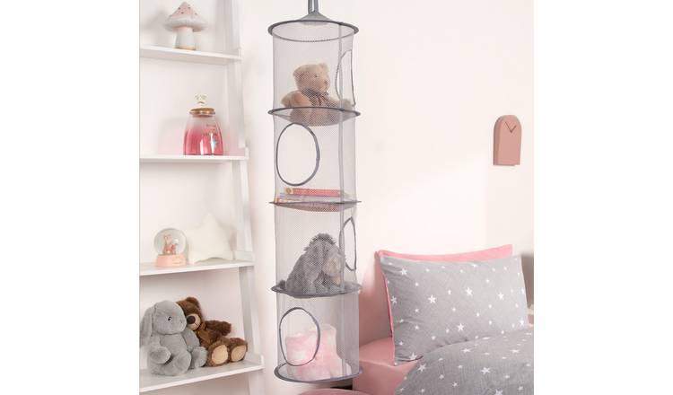 OHS Kids Net Hanging Toy Storage Basket - Charcoal