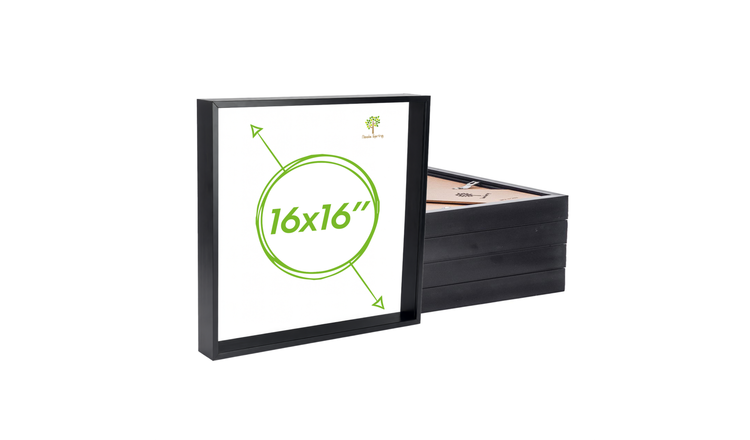 Nicola Spring 3D Deep Box Photo Frames - 16 x 16" - Set of 5 - Black