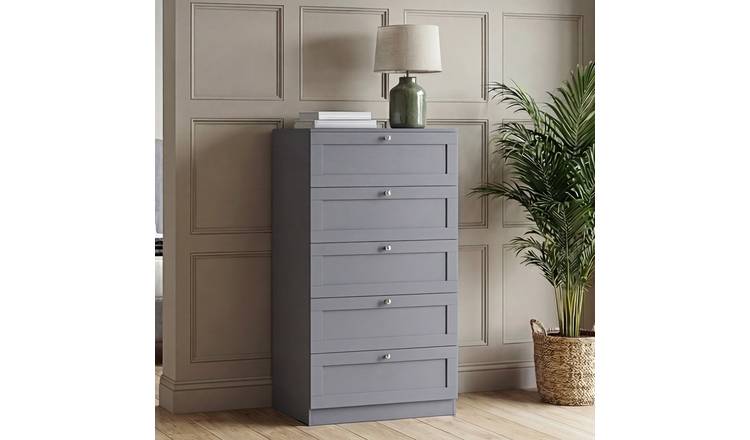 Vida Designs Altino 5 Drawer Chest - Grey