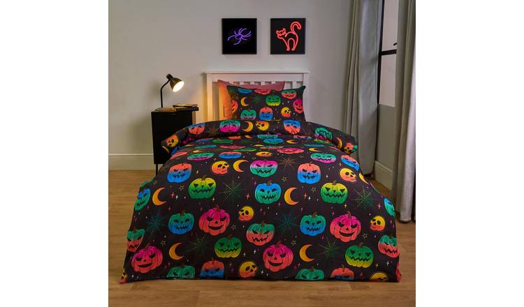 OHS Halloween Kids Duvet Cover Set Black - Double