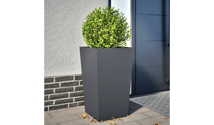 Walplus Steel Garden Planter - Anthracite - 45 x 45 x 75 cm