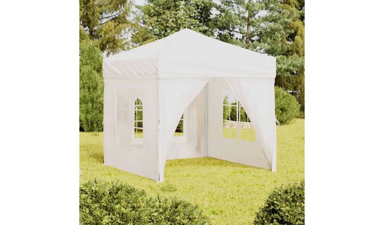 Walplus 2 x 2 m Folding Party Tent with Sidewalls - White