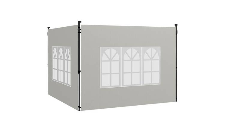 Outsunny 2 Pack Gazebo Side Panels with Windows – White