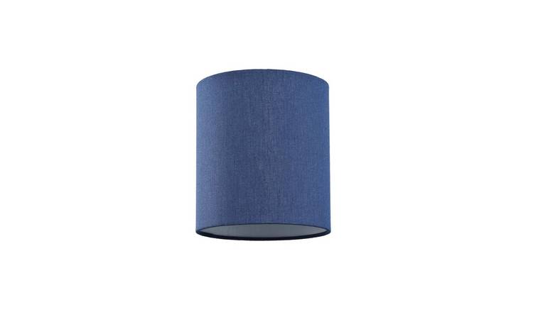 Happy Homewares Midnight Blue Linen Fabric Cylinder Lampshade - 16cm