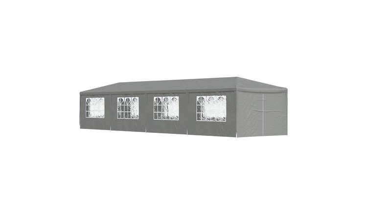 Walplus 1200 x 300 x 255 cm PE Steel Frame Garden Party Tent - Light Grey