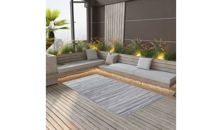 Walplus ARAKIL Polypropylene Patterned Outdoor Carpet - Grey - 160 x 230 cm