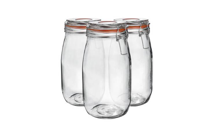 Argon Tableware Glass Storage Jars - Pack of 3