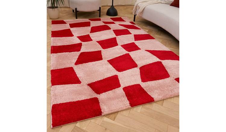 The Rugs Pink Joli Chequered Rug - 80 x 150cm