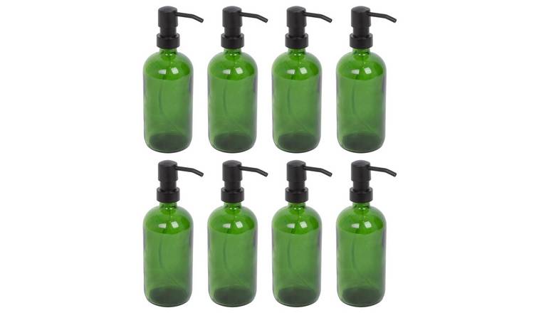 Harbour Housewares Glass Soap Dispensers  - Green - Pack of 8