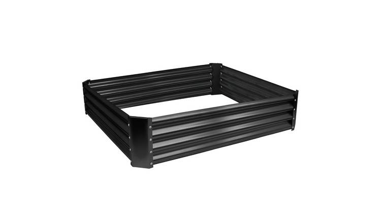 Harbour Housewares Square Steel Raised Garden Bed - 120cm x 120cm - Anthracite