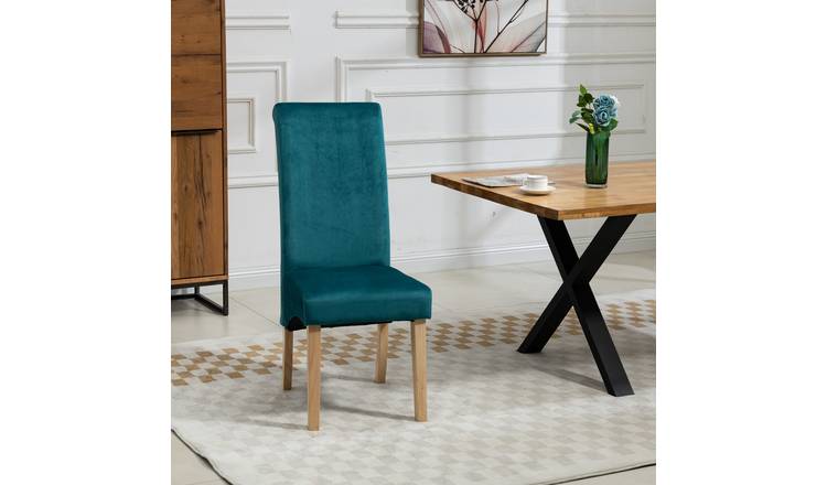 Artemis Home Rimini Velvet Fabric Dining Chairs - Set of 2 - Teal