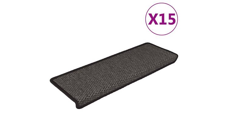 Walplus Pack of 15 Self-Adhesive Stair Mats - Anthracite - 65 x 21 cm