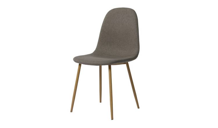 HomeGardenDirect Asteria Linen Fabric With Wood Legs Set of  2 -Dark  Grey