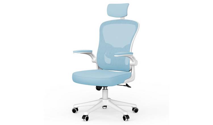 Rattantree Ergonomic Office Chair Adjustable Headrest Lumbar Support - Blue