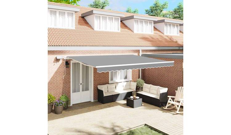 Walplus Electric Aluminium Awning Frame - White - 500 x 300 x 165 cm