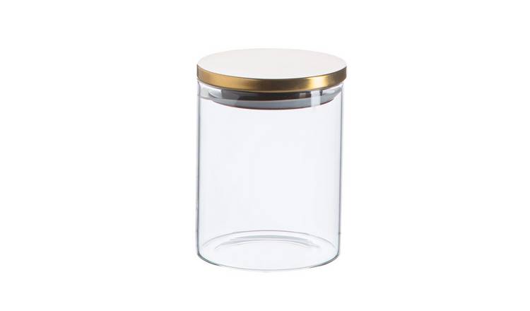 Argon Tableware Scandi Storage Jar with Metallic Lid - Gold