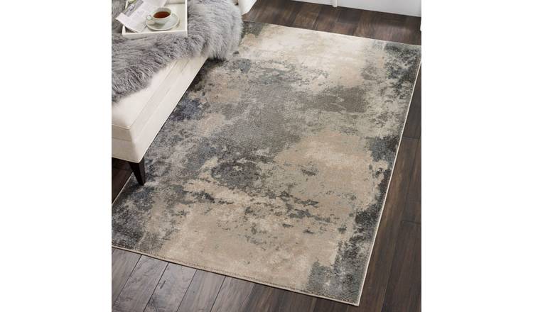 Mega Flooring White Modern Abstract Runner - 66 x 229cm