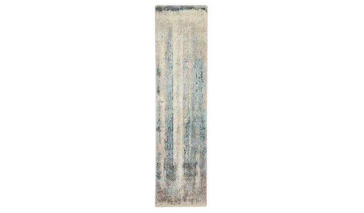 Mega Flooring Blue Modern Abstract Rug - 60 x 230cm