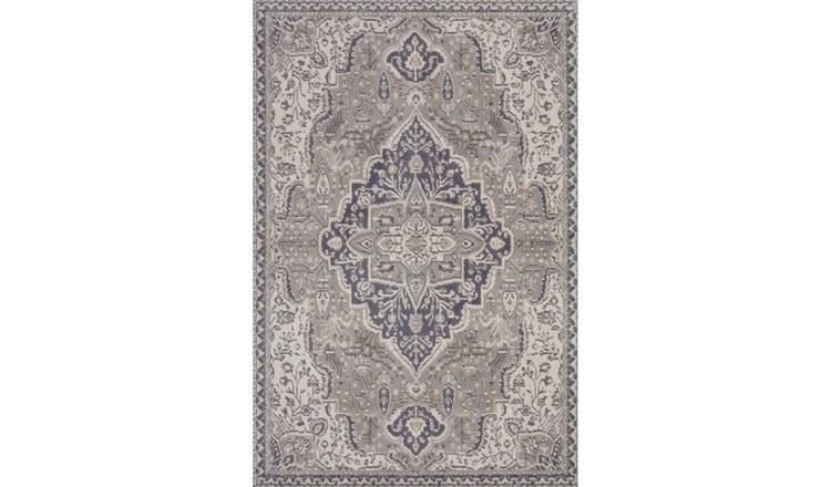 Hanse Home Grey Terrain Designer Shortpile Medallion Rug - 240 x 340cm