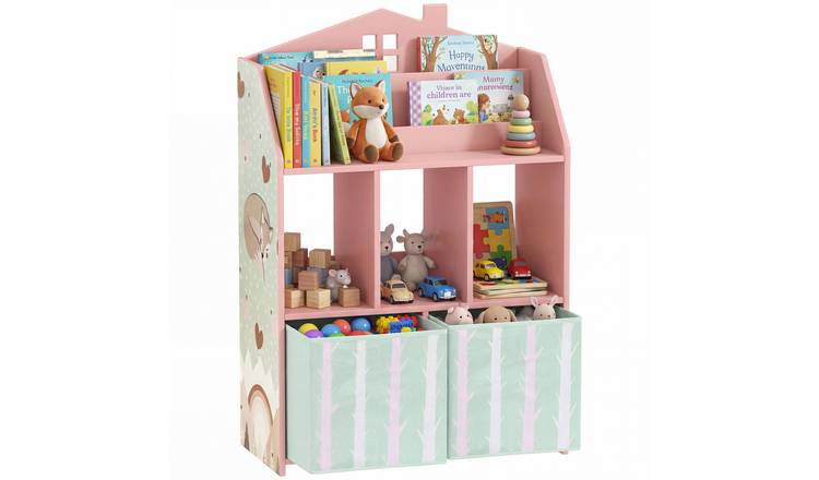 Aiyaplay Kids Storage Bookcase with Fabric Drawer - Pink