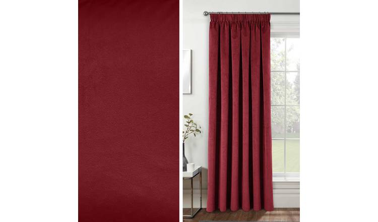 Enhanced Living Oxford Pencil Pleat Single Door Curtain - 168 x 214cm - Red
