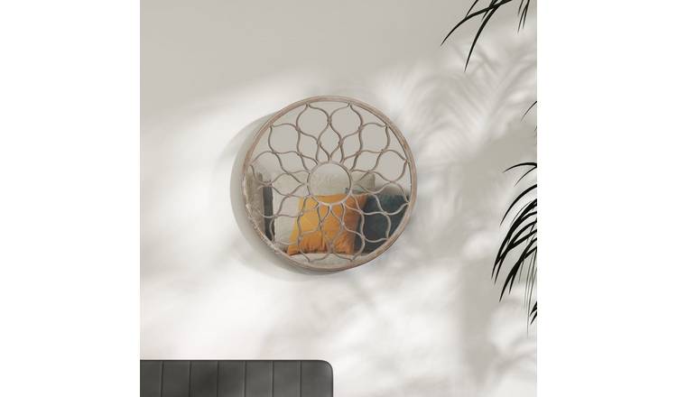 Walplus Round Iron Wall Mirror - Cream - 60 x 3 cm