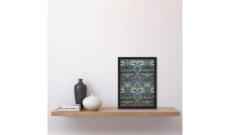 William Morris Peacock And Dragon Pattern Framed Art Print - A4