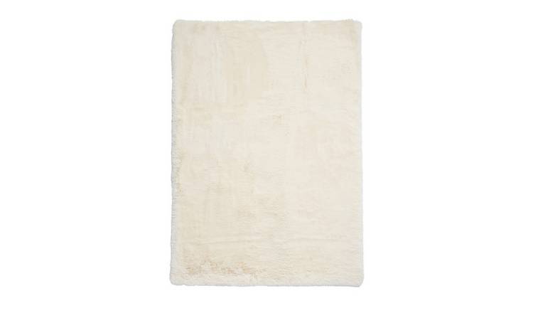 Mega Flooring Beige Shaggy Plain Rug - 60 x 120cm