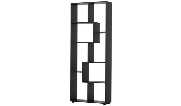 HOMCOM Modern 8 Grid Freestanding Bookshelf - Black