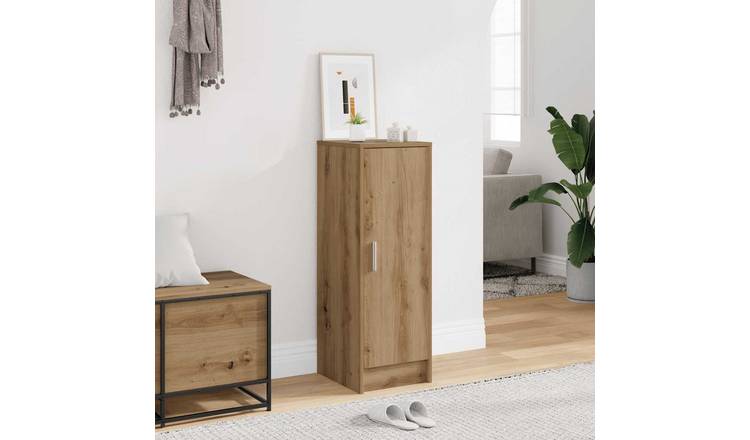Walplus Engineered Wood Shoe Cabinet - Artisan Oak - 32 x 35 x 92 cm