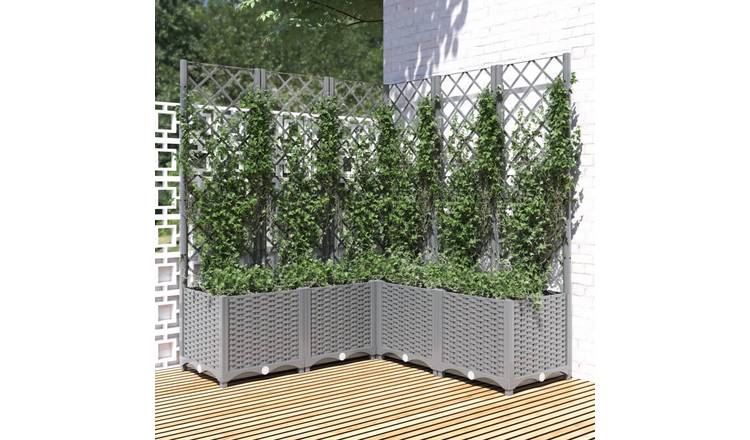 Walplus Polypropylene Garden Planter - Light Grey - 120 x 120 x 136 cm