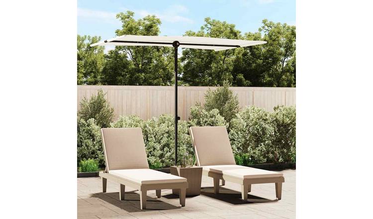 Walplus Polyester Garden Parasol - Sand White - 200 x 150 cm