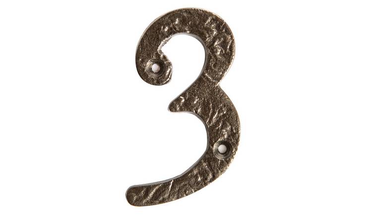 Hammer & Tongs Rustic Iron Numeral - Number 3 - Raw