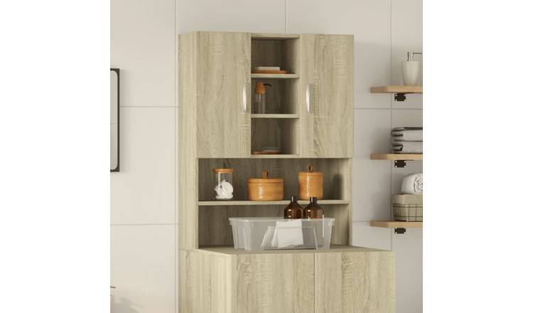 Walplus Engineered Wood Washing Machine Cabinet - Sonoma Oak - 70.5 x 24 x 90 cm