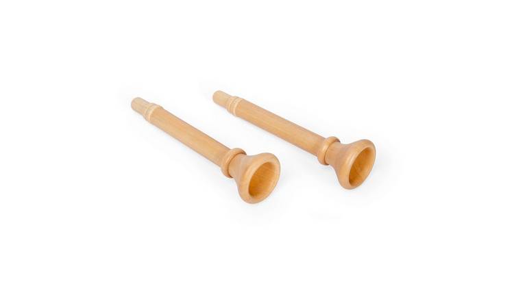 Bigjigs Toys Natural Trumpet 2 Pack - 18 Months +